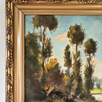 Classic Oil Painting Landscape "Riverbank Trees" Antique Large Art Holland Art Shop