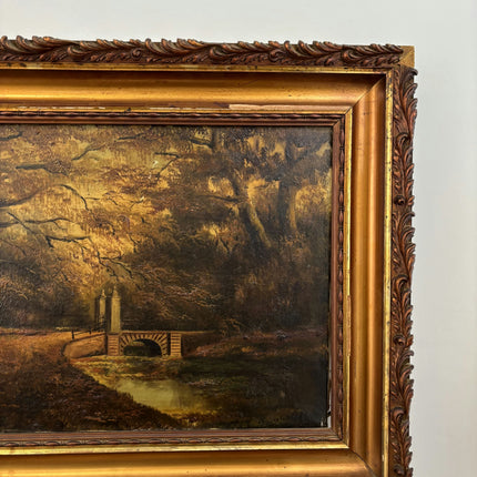 Authentic Landscape Oil Painting "Arched Bridge" Expressive Large Art Holland Art Shop