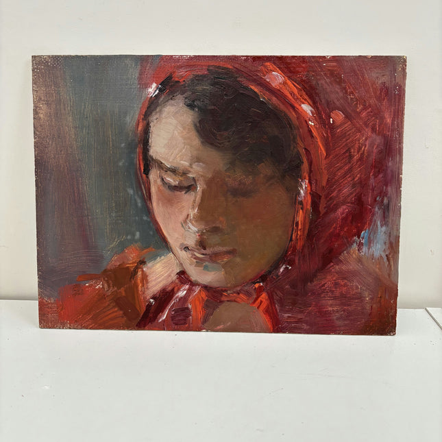 Classic Portrait Oil Painting "Woman Head" Elegant Small Art Holland Art Shop