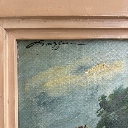 Vintage Landscape Oil Painting "Water Tower" Traditional Art Holland Art Shop