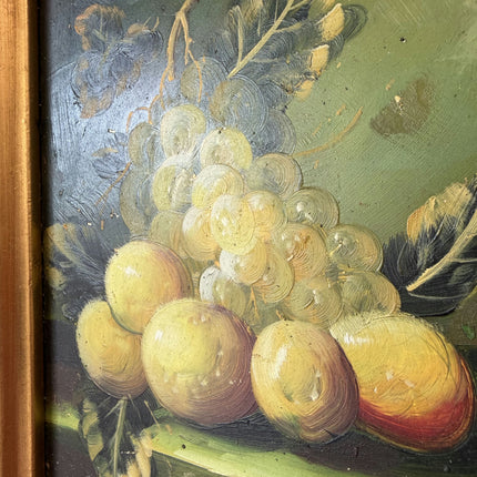 19th Century Oil Painting Still Life "Grapes And Apples" Small Artwork Holland Art Shop