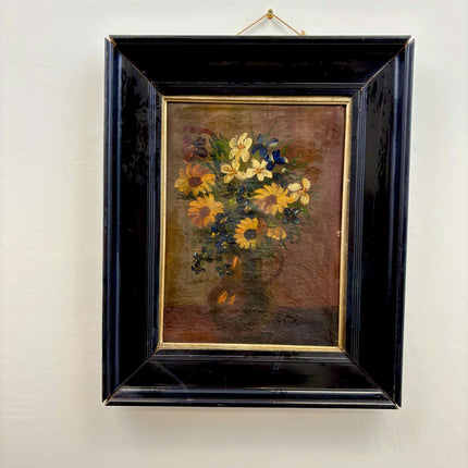 19th Century Antique Flowery Still Life Oil Painting "Flower Vase" Artwork Holland Art Shop