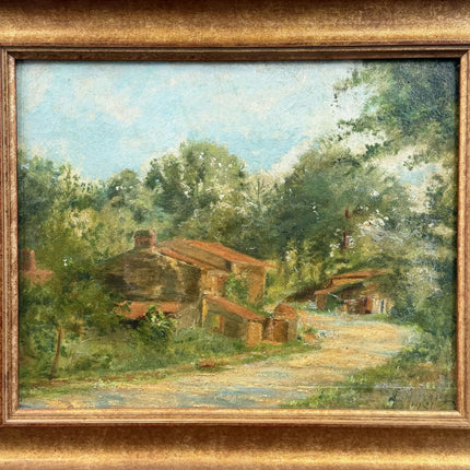 1921 Antique Landscape Oil Painting "Framed Backboard" Artwork Holland Art Shop