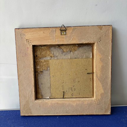 Vintage Seascape Oil Painting "Painted Frame" Rustic Small Artwork Holland Art Shop