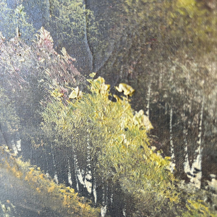 Rustic Landscape Oil Painting "Birch Trees" Handcrafted Large Art Holland Art Shop
