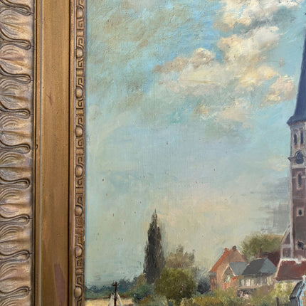 Traditional Cityscape Oil Painting "Church Tower" Detailed Large Art Holland Art Shop