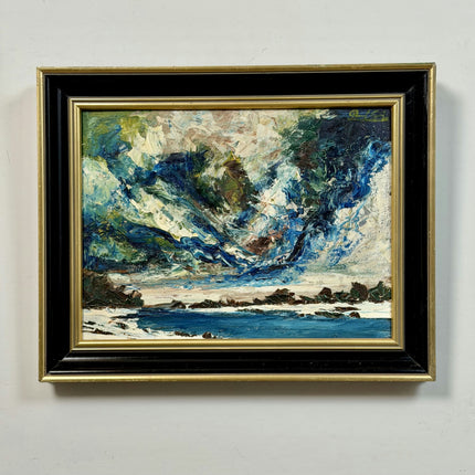 Detailed Northern Light Landscape Oil Painting "Rough Sea" Expressive Artwork Holland Art Shop