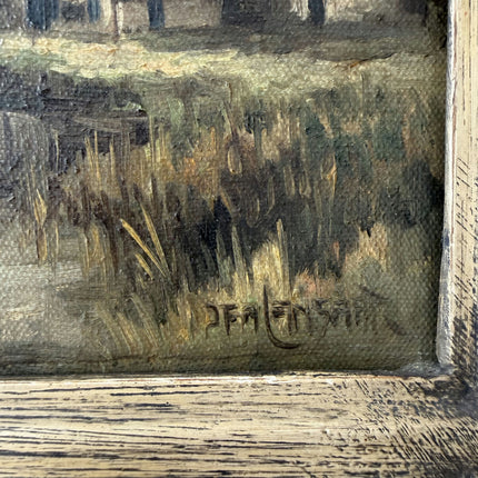 Timeless Landscape Oil Painting "Gilded Frame" Vintage Small Artwork Holland Art Shop