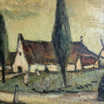 Refined Farm Oil Painting "Country House" Traditional Large Artwork Holland Art Shop