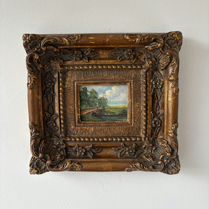 Handcrafted Landscape Oil Painting "River Bend" Refined Small Artwork Holland Art Shop