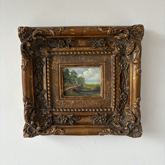 Handcrafted Landscape Oil Painting "River Bend" Refined Small Artwork Holland Art Shop