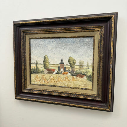 Elegant Landscape Oil Painting "Thatched Church" Expressive Artwork Holland Art Shop