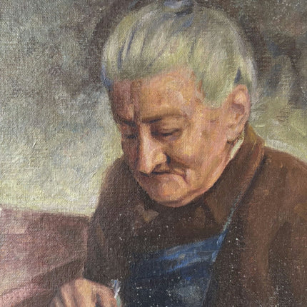 Marvelous Oil Painting Portrait "Sewing Woman" Wonderful Medium Artwork Holland Art Shop