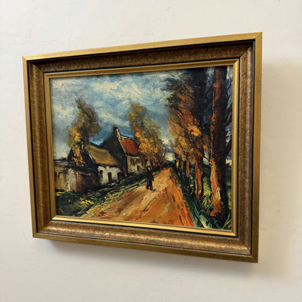 Timeless Landscape Oil Painting "Country Road" Detailed Small Art Holland Art Shop