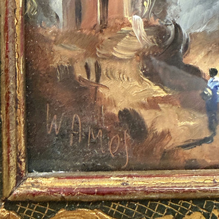 Refined Landscape Oil Painting "Gilded Frame" Elegant Small Artwork Holland Art Shop