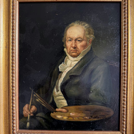 Timeless Portrait Oil Painting "Seated Painter" Original Small Artwork Holland Art Shop
