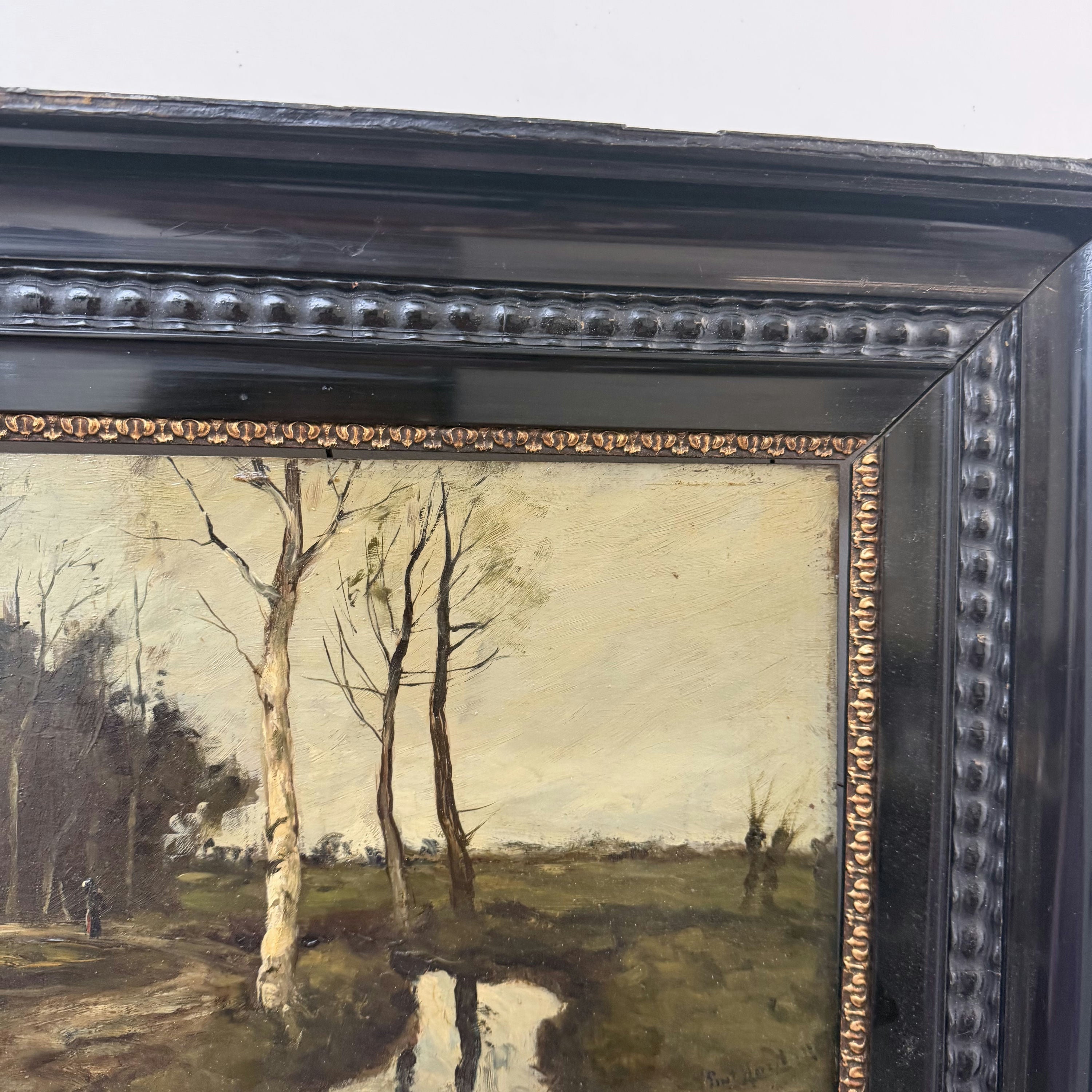 1879 Antique Landscape Oil Painting 