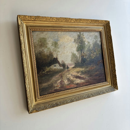 Traditional Landscape Oil Painting "Thatched Cottage" Expressive Artwork Holland Art Shop