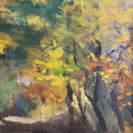 Handcrafted Landscape Oil Painting "Autumn Trees" Refined Artwork Holland Art Shop