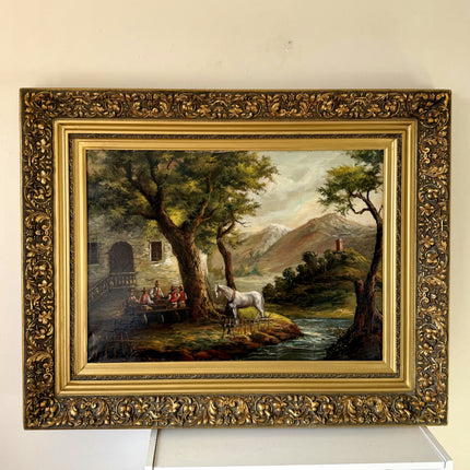 Intriguing Oil Painting Animals "White Horse" Striking Large Art Holland Art Shop
