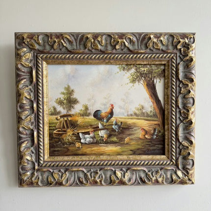 Traditional Animals Oil Painting "Ornate Frame" Authentic Small Artwork Holland Art Shop