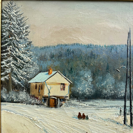 Classic Winter Landscape Oil Painting "Framed Painting" Vintage Art Holland Art Shop