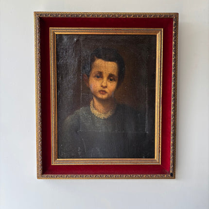 Antikes Porträt-Ölgemälde aus dem 19. Jahrhundert, „vergoldeter Rahmen“, Kunst