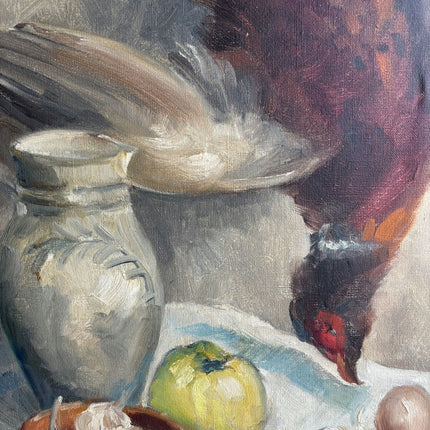 Original Still Life Oil Painting "Fallen Pheasant" Rustic Large Artwork Holland Art Shop