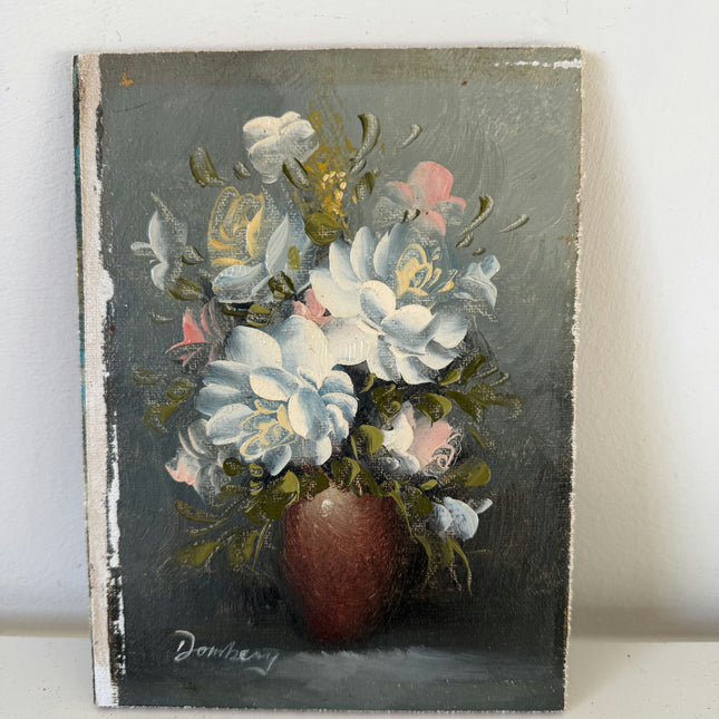 Striking Oil Painting Floral Still Life "Floral Arrangement" Small Artwork_HollandArtShop