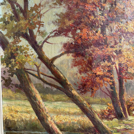 Original Landscape Oil Painting "Autumn Trees" Handcrafted Artwork Holland Art Shop