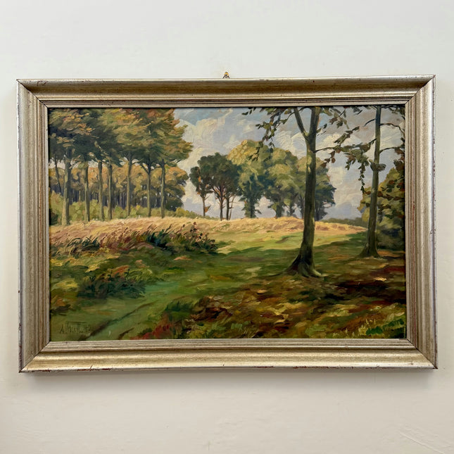 Authentic Landscape Oil Painting "Row Of Trees" Expressive Large Artwork Holland Art Shop