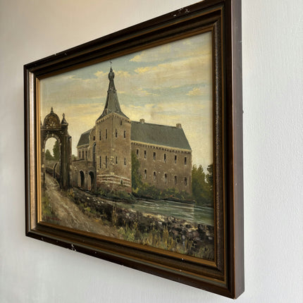 Elegant Cityscape Oil Painting "Stone Church" Original Art Holland Art Shop