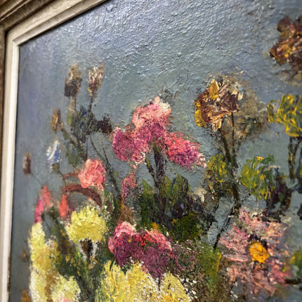 Original Flowery Still Life Oil Painting "Flower Vase" Expressive Large Artwork Holland Art Shop