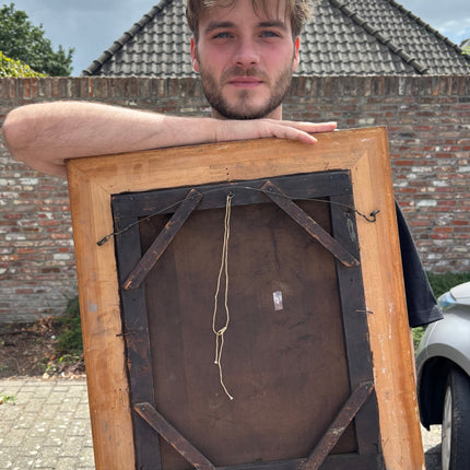 Antikes Porträt-Ölgemälde aus dem 19. Jahrhundert, „vergoldeter Rahmen“, Kunst