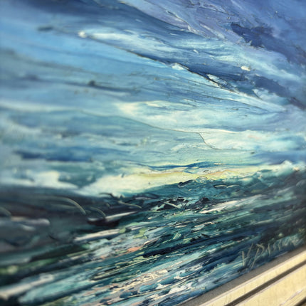 Timeless Seascape Oil Painting "Framed Seascape" Handcrafted Small Art Holland Art Shop