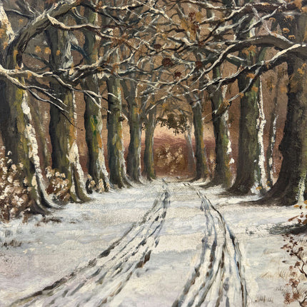 Authentic Winter Landscape Oil Painting "Snowy Trees" Classic Large Artwork Holland Art Shop