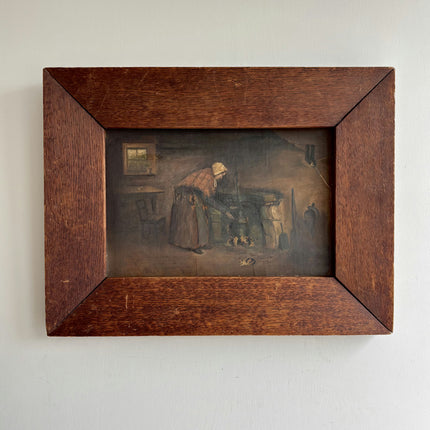 Elegant Interior Oil Painting "Wooden Frame" Handcrafted Art Holland Art Shop