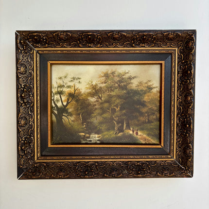 Classic Landscape Oil Painting "Ornate Frame" Handcrafted Small Art Holland Art Shop