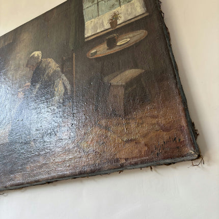 Refined Interior Oil Painting "Seated Woman" Rustic Art Holland Art Shop
