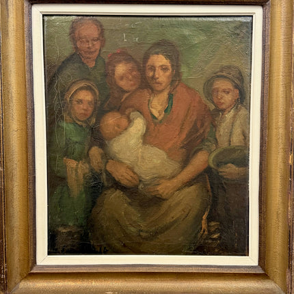 Elegant Figurative Oil Painting "Mother Holding" Traditional Large Artwork Holland Art Shop