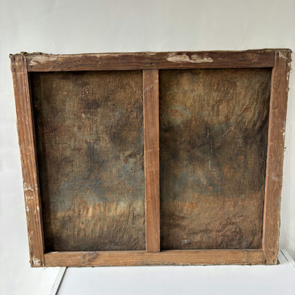 19th Century Antique Landscape Oil Painting "Textured Canvas" Artwork Holland Art Shop