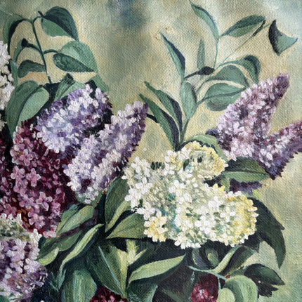 Detailed Floral Still Life Oil Painting "Lilac Bouquet" Expressive Artwork Holland Art Shop