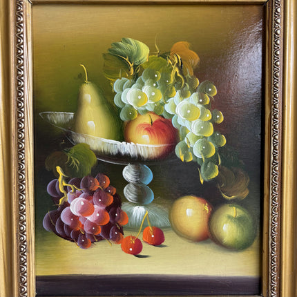 Refined Still Life Oil Painting "Fruit Bowl" Rustic Small Artwork Holland Art Shop
