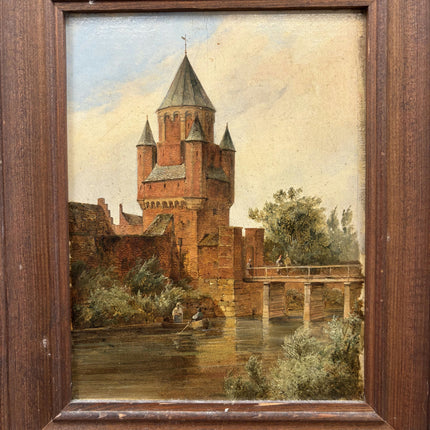 Traditional Cityscape Oil Painting "Cardboard Backing" Elegant Small Artwork Holland Art Shop
