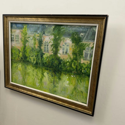 Rustic Cityscape Oil Painting "Green Garden" Original Large Art Holland Art Shop
