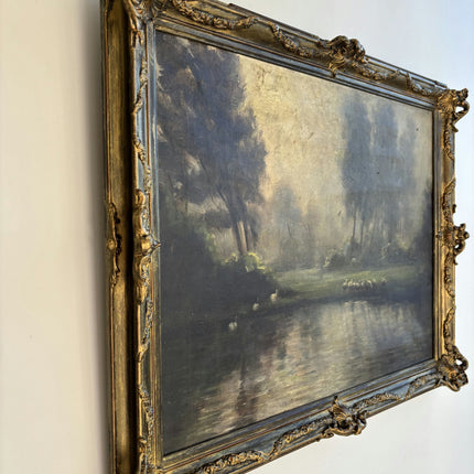 Classic Landscape Oil Painting "Gilded Frame" Vintage Artwork Holland Art Shop