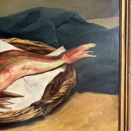 Detailed Still Life Oil Painting "Red Fish" Timeless Belgique Artwork Holland Art Shop