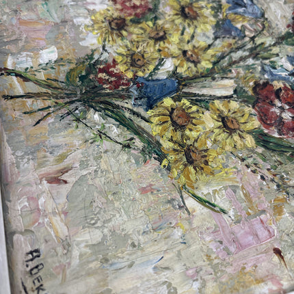 Detailed Flowery Still Life Oil Painting "Vase Flowers" Elegant Small Art Holland Art Shop