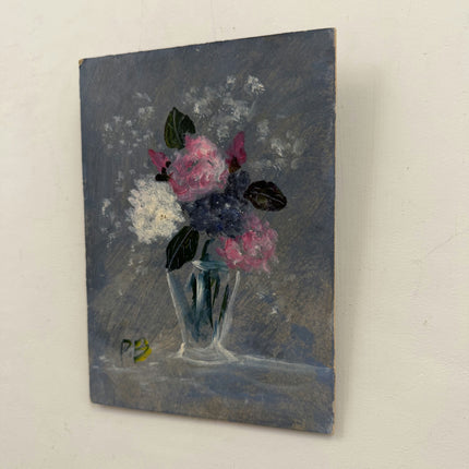 Timeless Floral Still Life Oil Painting "Pink Flower" Traditional Small Artwork Holland Art Shop