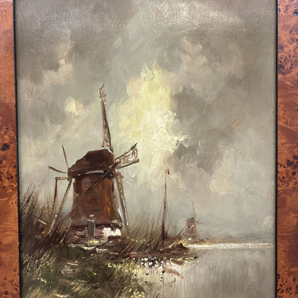 Authentic Landscape Oil Painting "Windmill Tower" Refined Artwork Holland Art Shop